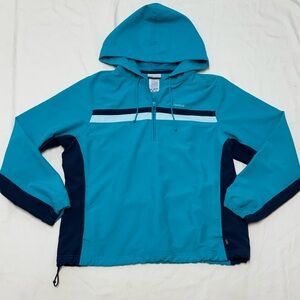 Reebok Turquoise Quarter Zip Track Windbreaker